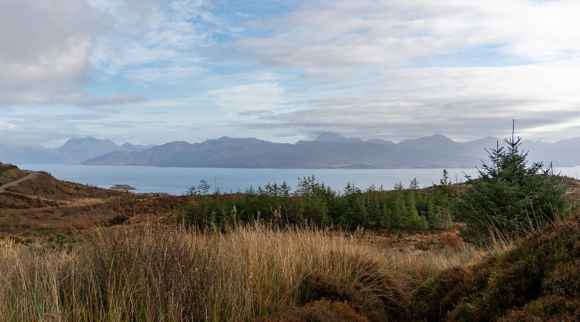 Tormore Forest on the Sleat Peninsula with views of distant islands
