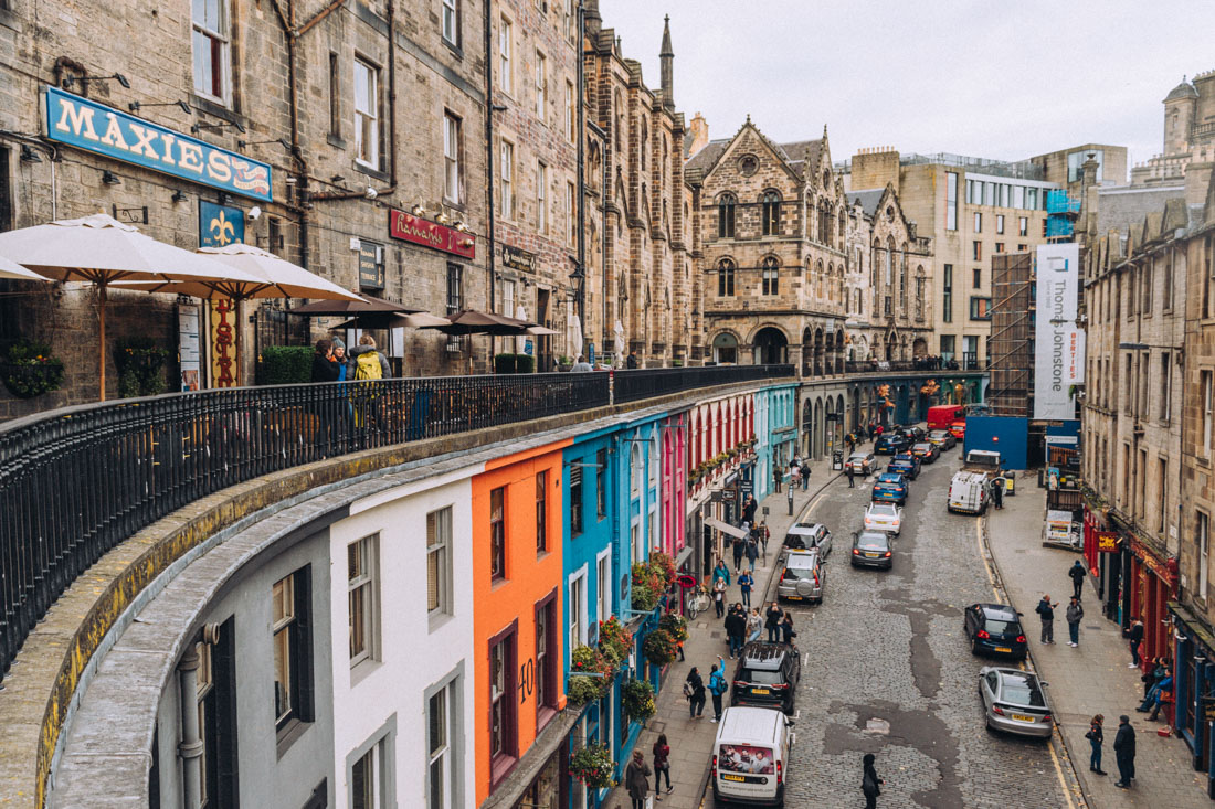 Victoria Street: a famous shipping mile with stone buildings and colourful shop fronts