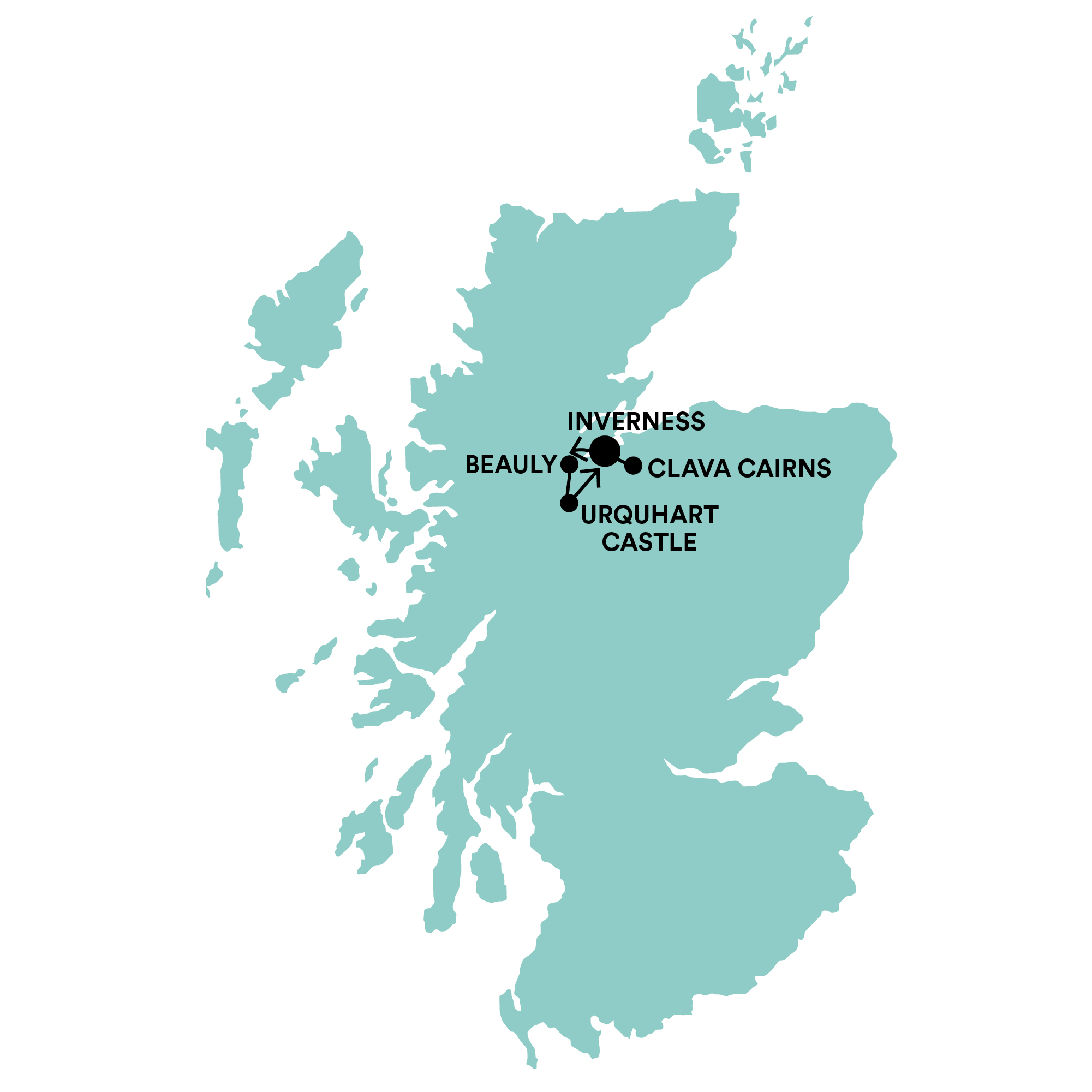 Monsters, Lochs and Legends Tour Map