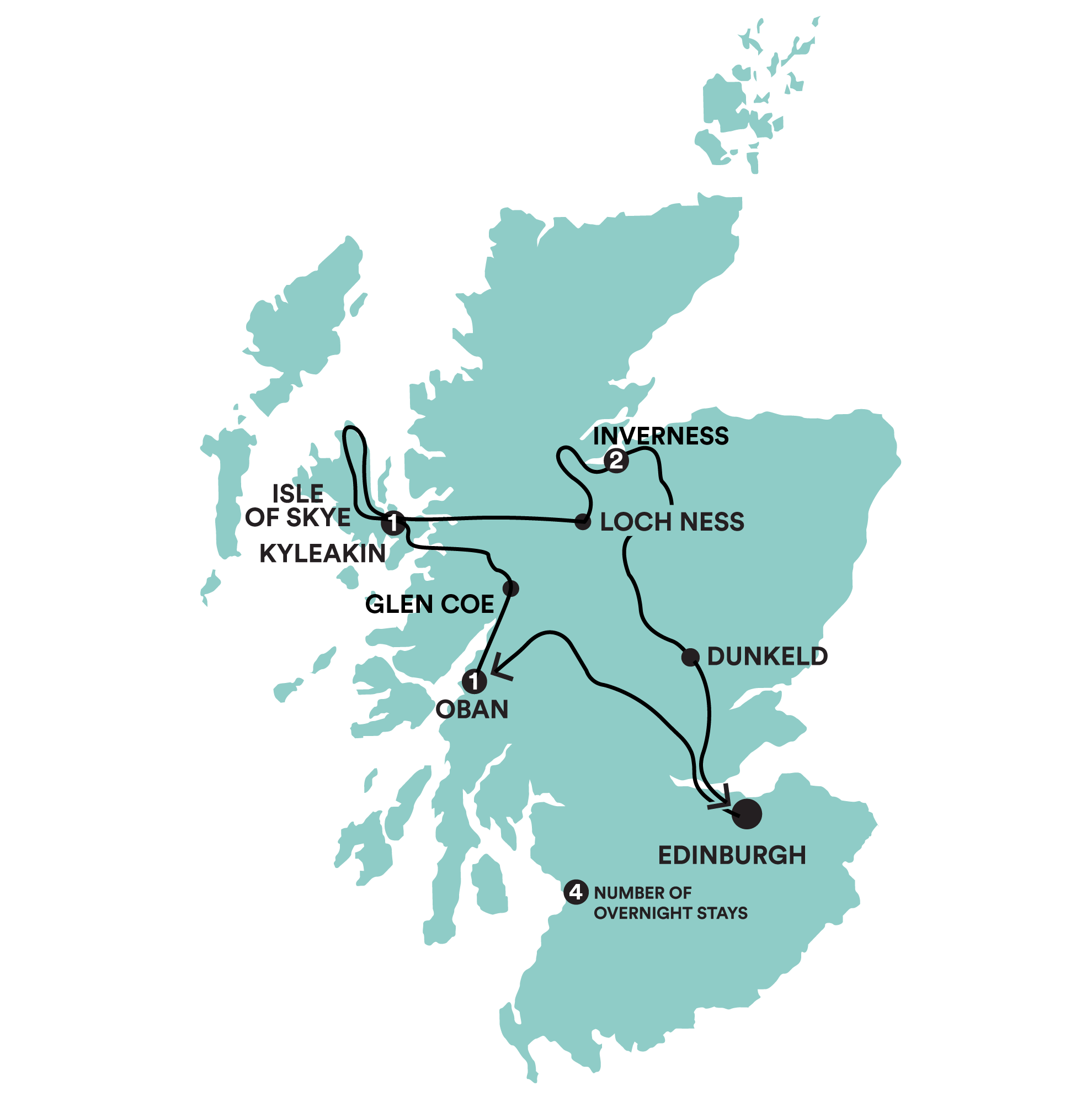 Highland Fling Tour Map