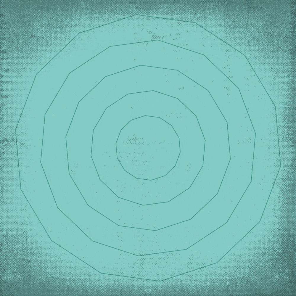 teal background with circular stripes